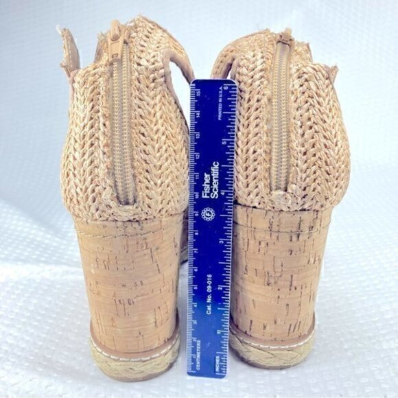 Dolce Vita Otto Espadrille Womens Size 9.5 Tan Woven Rattan Wedge Platform Heels - Picture 11 of 11